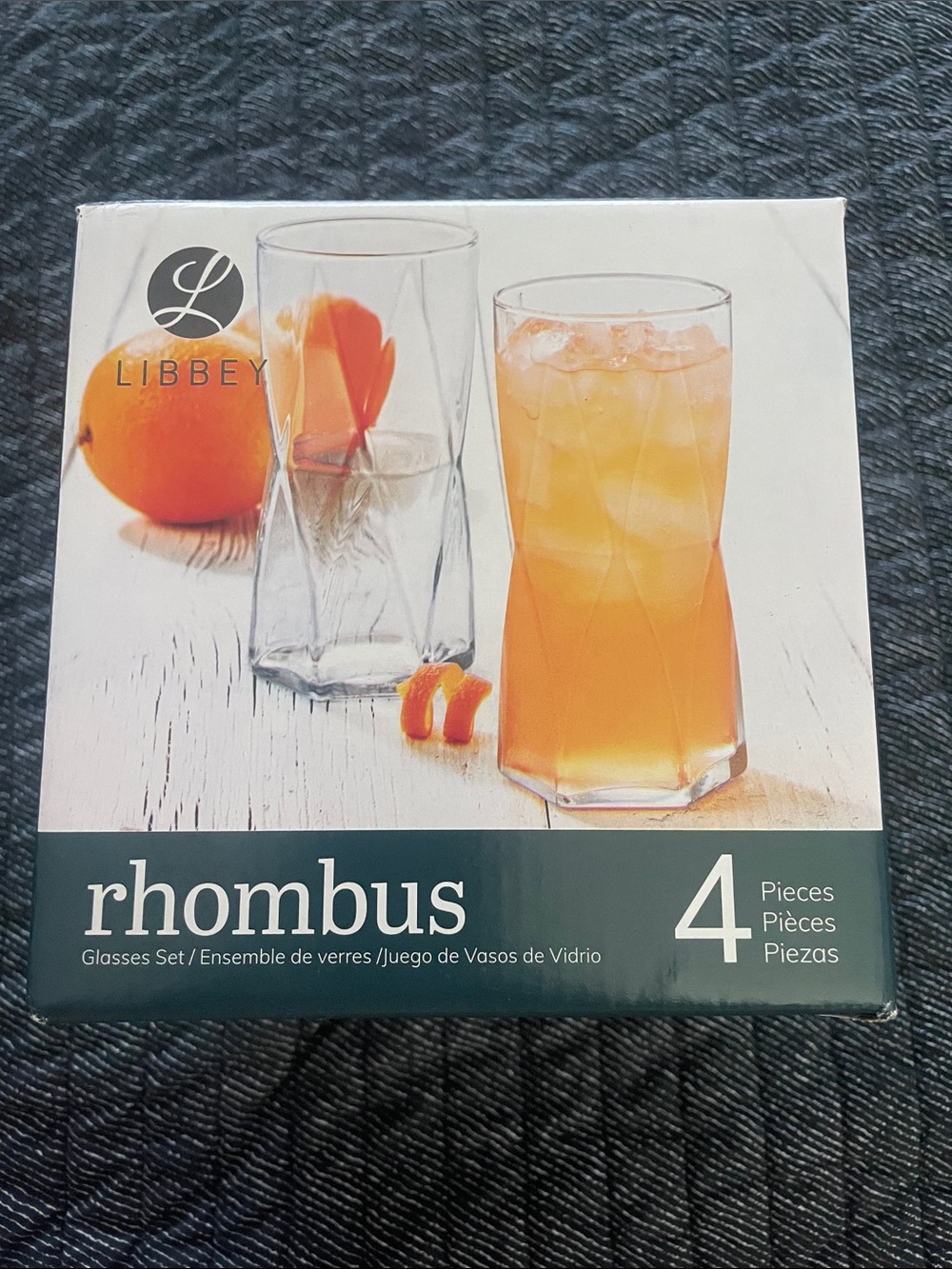 Libbey Clear Rhombus Faceted Glasses Set